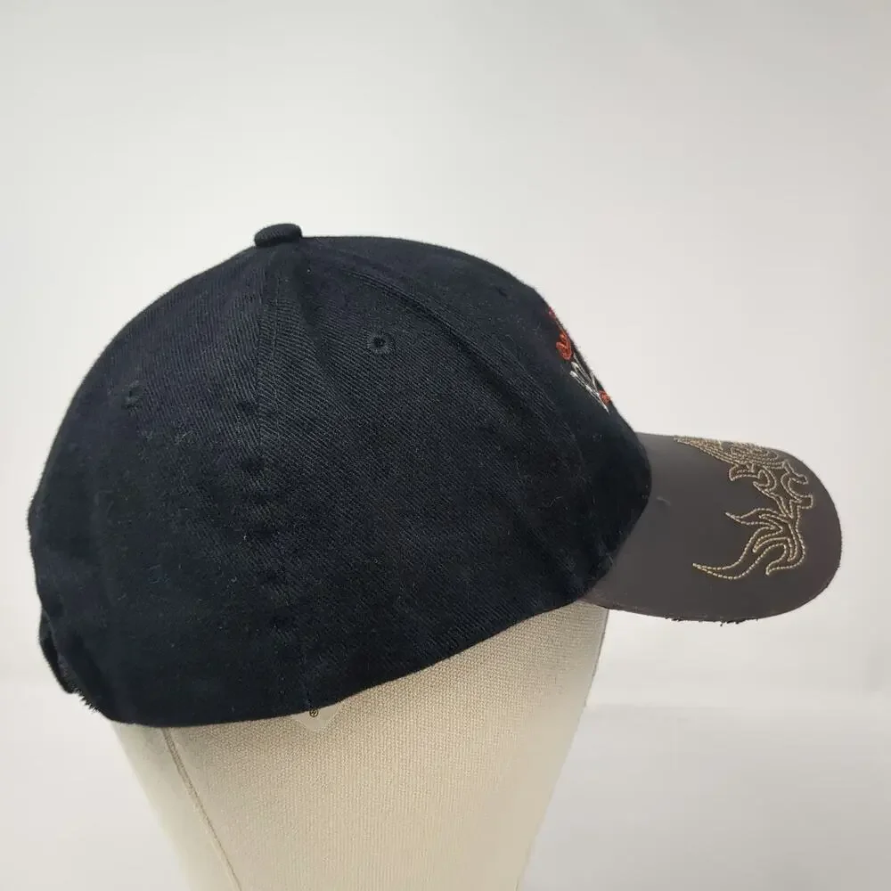 CSI Boldt Castle Hat Black Brown One Size Baseball Cap Faux Leather Brim